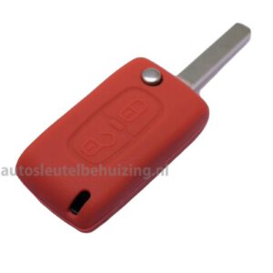 Citroen & Peugeot 2knops trendy sleutelhoesje rood