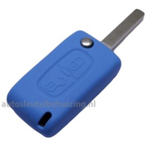 Citroen & Peugeot 2knops trendy sleutelhoesje licht blauw