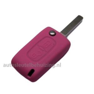 Citroen & Peugeot 2knops trendy sleutelhoesje roze