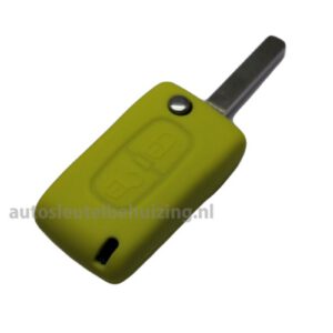 Citroen & Peugeot 2knops trendy sleutelhoesje geel
