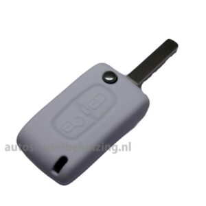 Citroen & Peugeot 2knops trendy sleutelhoesje wit